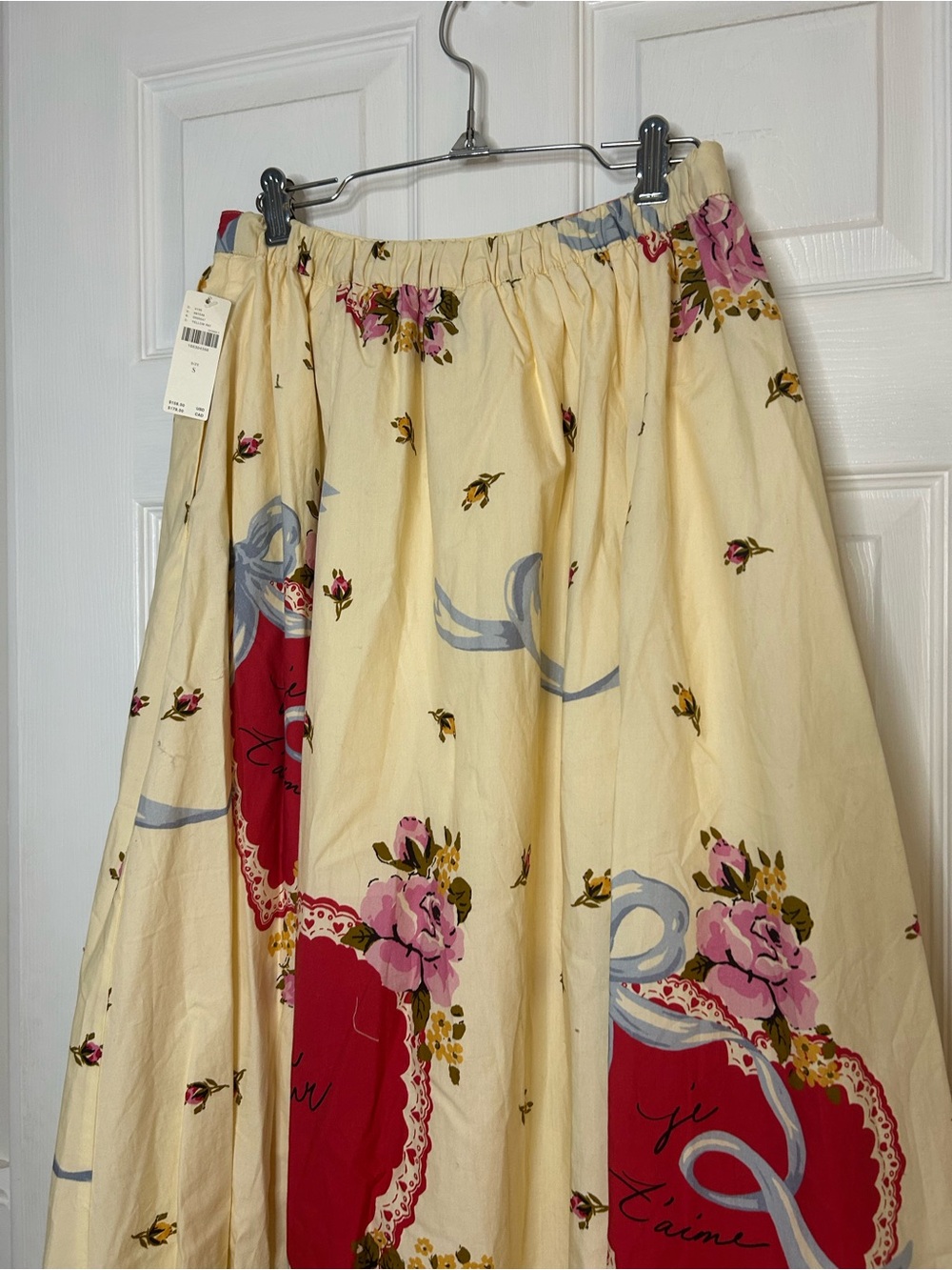 Anthropologie Maeve Jacie Poplin Printed Maxi Skirt Vintage Heart - Picture 13 of 16